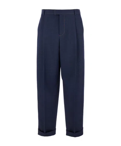 BOTTEGA VENETA MELANGE WOOL DRILL PANTS