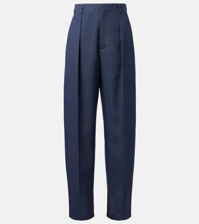 Bottega Veneta Melange Wool Straight Pants