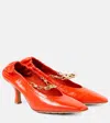 Bottega Veneta Melbourne Chain Strap Pump In Orange