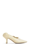 Bottega Veneta Melbourne Chain-detailed Leather Pumps In Sea Salt