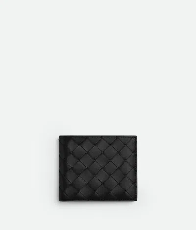 Bottega Veneta ? Men's 9.5 Cm Mini Leather Wallet With 8 Card Slots, 2 Note Compartments & 2 Addition In Nero