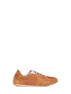 Bottega Veneta Men Amber Suede And Nylon Orbit Flash Sneakers In Orange