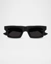 Bottega Veneta 51mm Rectangular Sunglasses In Black