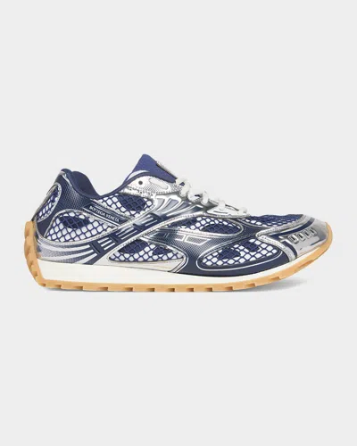 Bottega Veneta Technical Fishnet Orbit Sneaker In Blue