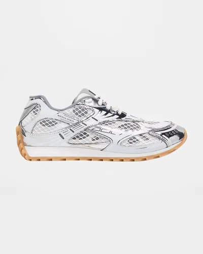 Bottega Veneta Men & Apos;s Orbit Technical Fishnet Sneakers In Silver