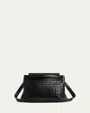 Bottega Veneta Men's Andiamo Medium Intrecciato Leather Messenger Bag In Grafitnero
