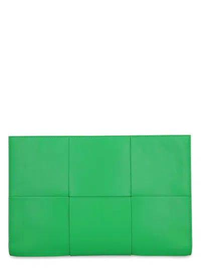 Bottega Veneta Men's Arco Intrecciato Document Case In Green