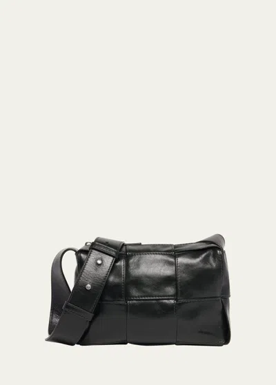 Bottega Veneta Men's Arco Small Leather Crossbody Bag In Brown