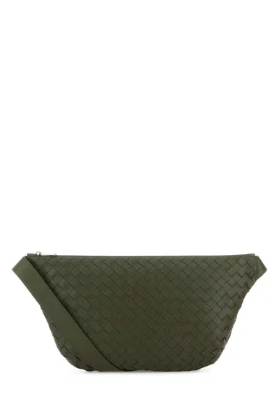 Bottega Veneta Men Army Green Leather Day Sling Crossbody Bag
