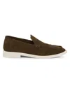 Bottega Veneta Men's Astaire Intrecciato Suede Loafers In Mustard