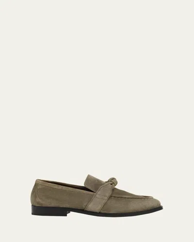 BOTTEGA VENETA MEN'S ASTAIRE KNOT SUEDE LOAFERS