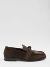 Bottega Veneta Brown Suede Astaire Loafers In Brown