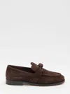 Bottega Veneta Brown Suede Astaire Loafers In Brown