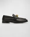 Bottega Veneta Astaire Knot Plaque Leather Loafers In Black