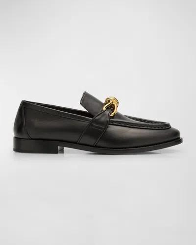 BOTTEGA VENETA MEN'S ASTAIRE METALLIC KNOT NAPA LOAFERS