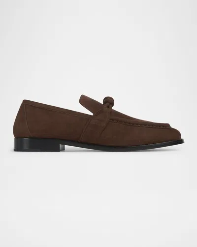 BOTTEGA VENETA MEN'S ASTAIRE SUEDE KNOT LOAFERS