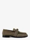 Bottega Veneta Sage Suede Astaire Loafers In Green