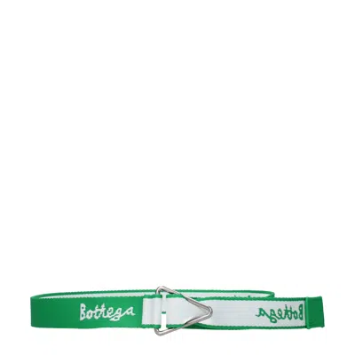 Bottega Veneta Men's Belts Fabric Green/white