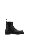 Bottega Veneta Ben Leather Ankle Boots In Black