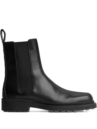Bottega Veneta Leather Intrecciato-detail Ben Chelsea Boots In Black