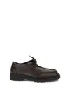 Bottega Veneta Round Toe Leather Lace-up Shoes For Men In Brown