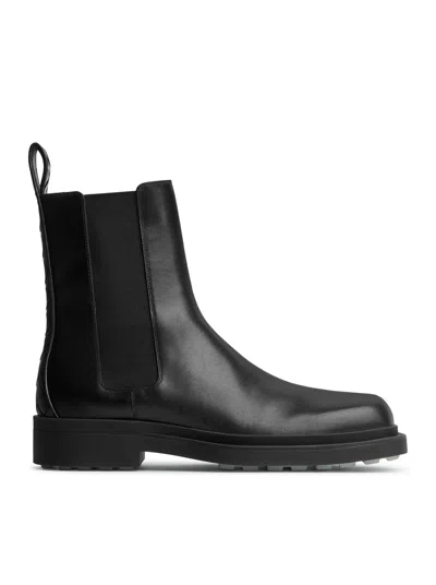 Bottega Veneta Leather Intrecciato-detail Ben Chelsea Boots In Black