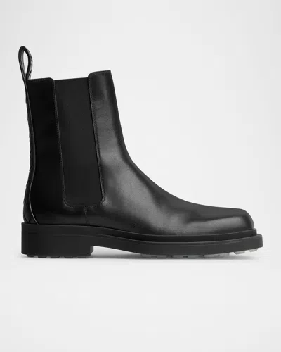 Bottega Veneta Leather Intrecciato-detail Ben Chelsea Boots In Black
