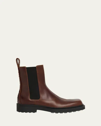 Bottega Veneta Men's Ben Smooth & Intrecciato Leather Chelsea Boots In Brown
