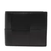 Bottega Veneta Bi-fold Intrecciato Wallet In Calf Leather In Black