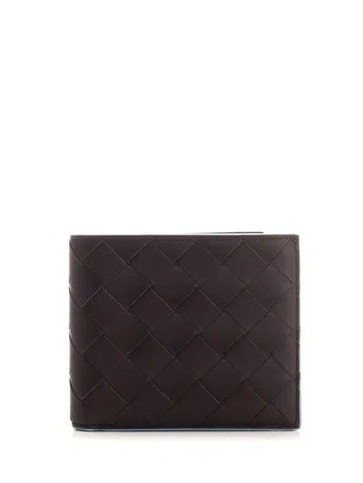 Bottega Veneta Men Bi-fold Intrecciato Wallet In Brown