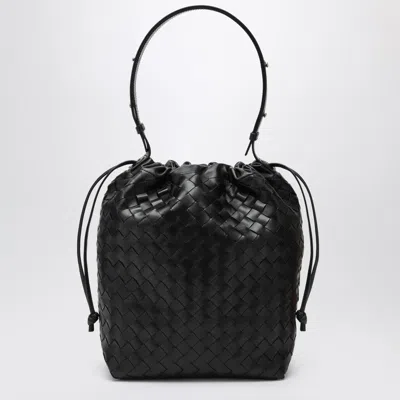 BOTTEGA VENETA BOTTEGA VENETA MEN BLACK BUCKET BAG IN INTRECCIATO