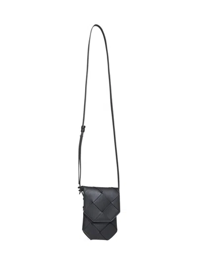 Bottega Veneta Men Black Diago Phone Pouch