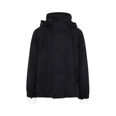 Bottega Veneta Men's Black Hooded Nylon Jacket For Fw23