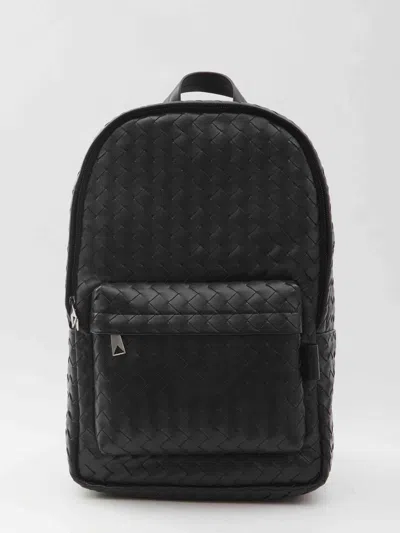 Bottega Veneta Men Black Intrecciato Backpack