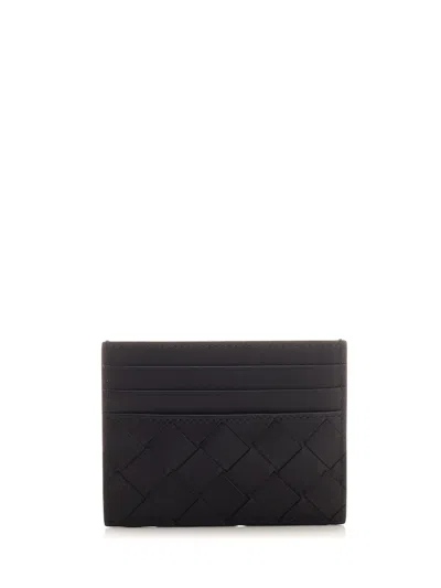 Bottega Veneta Men Black Intreccio Card Holder