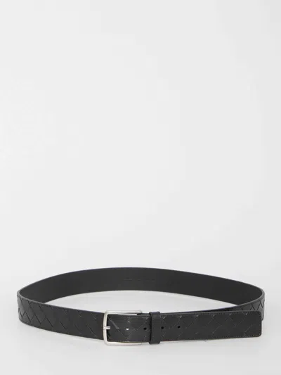 Bottega Veneta Men Black Leather Belt