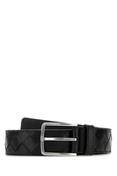 Bottega Veneta Men Black Leather Belt
