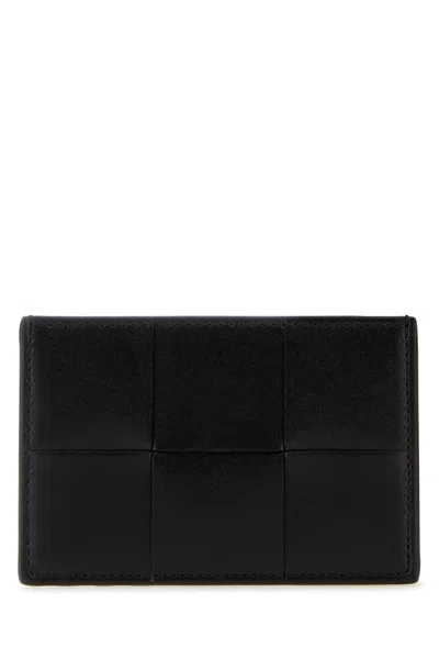 Bottega Veneta Cassette Calf Leather Credit Card Case Men In Black