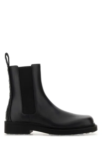 Bottega Veneta Leather Intrecciato-detail Ben Chelsea Boots In Black