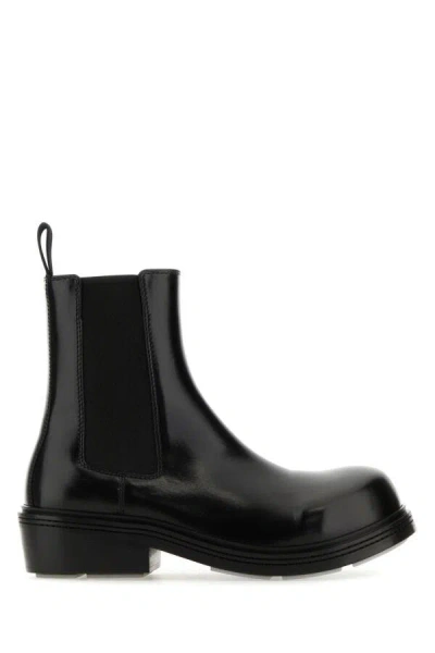 BOTTEGA VENETA BOTTEGA VENETA MEN BLACK LEATHER FIREMAN ANKLE BOOTS