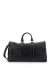 Bottega Veneta Men Black Travel Bag With Intrecciato Motif And Shoulder Strap In Leather Man In Multi