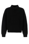 Bottega Veneta Sweater Wool Blend High Collar In Black