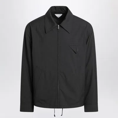 Bottega Veneta Men Black Wool Zip-up Jacket