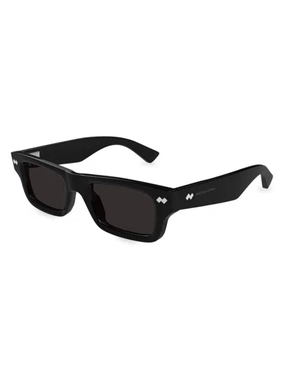 Bottega Veneta Men's Bold Ribbon Stud 50mm Square Sunglasses In Orange