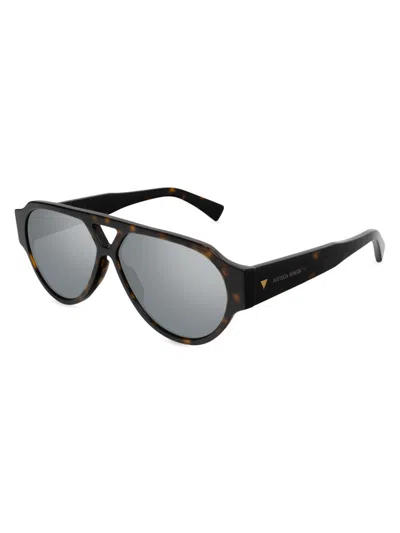 Bottega Veneta Eyewear Aviator Frame Glasses In Brown
