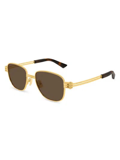 Bottega Veneta Men's Bolt 51mm Square Sunglasses In Red