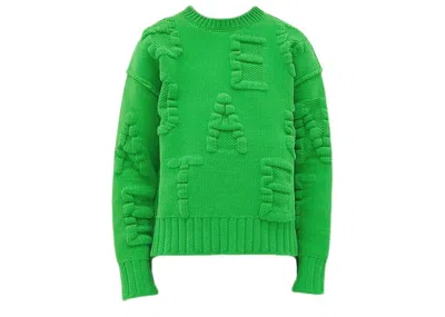 Pre-owned Bottega Veneta Men's  "" Embossing Sweater In Parakeet