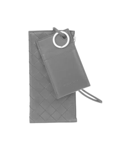 Pre-owned Bottega Veneta Men's  Double Pouch Crossbody In Grey