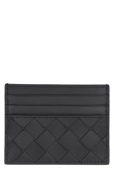 Bottega Veneta Men's  Intrecciato Credit Card Case In Black