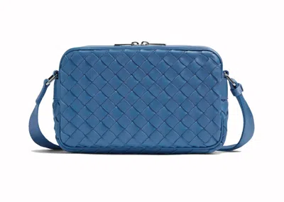 Pre-owned Bottega Veneta Men's  Intrecciato Leather Crossbody In Surf